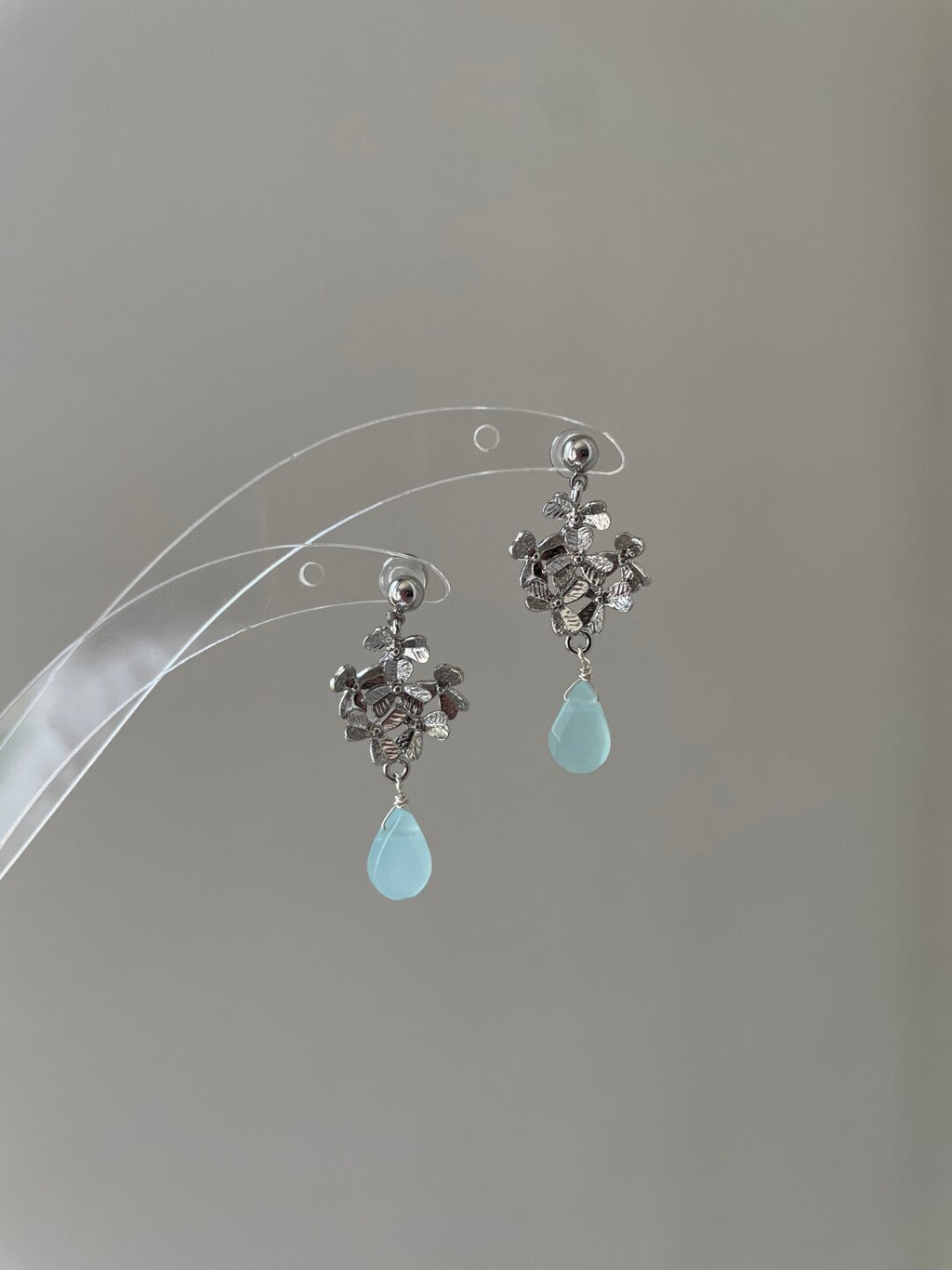 Original Handmade October Osmanthus Earrings,Studs / Blue,Lumivault.