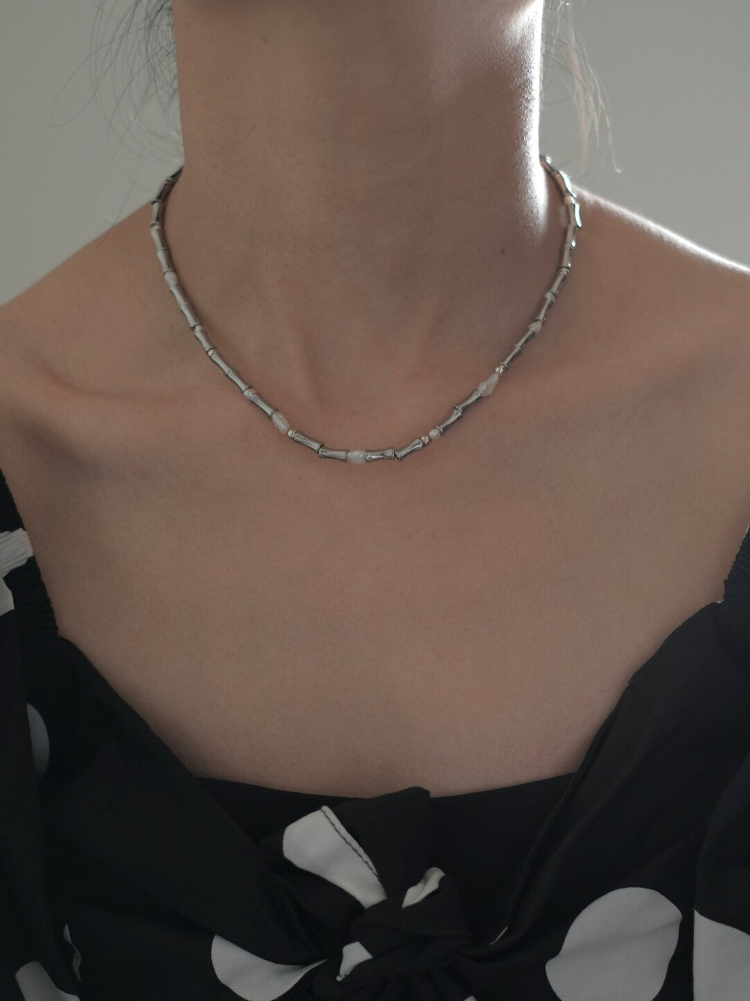 Bamboo Shadow Baroque Pearl Necklace,Lumivault.