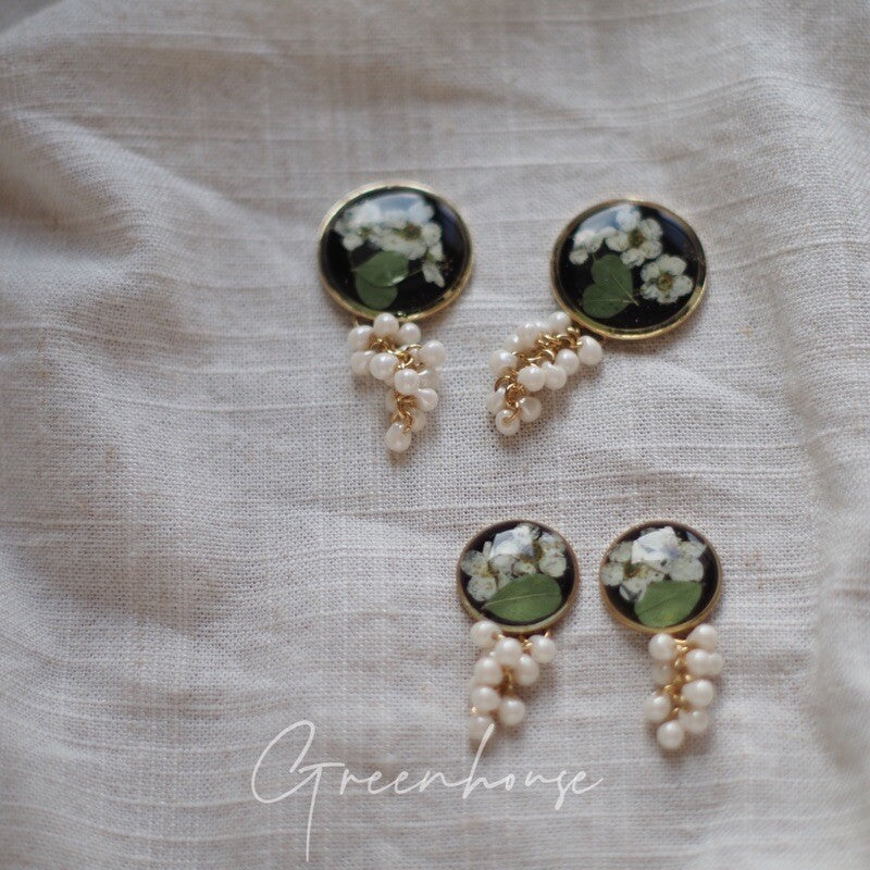 Preserved Bloom Handmade Beaded Earrings,Lumivault.