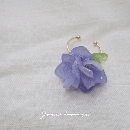Purple Hydrangea Open Ring