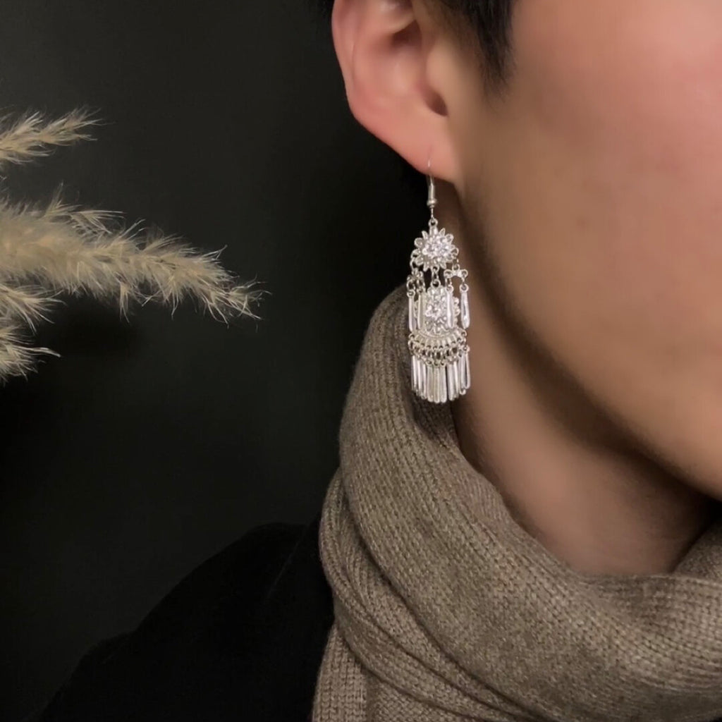 Double Fringe Earrings,Lumivault.