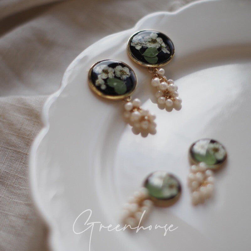 Preserved Bloom Handmade Beaded Earrings,Lumivault.