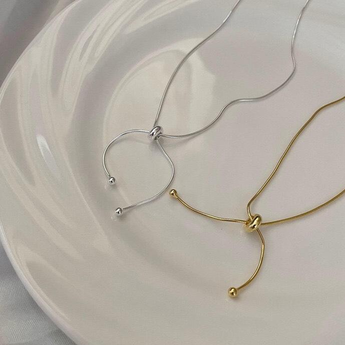925 Sterling Silver Adjustable Chain Necklace,Lumivault.