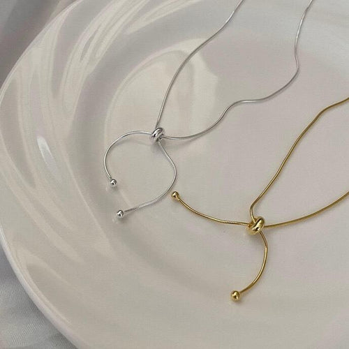925 Sterling Silver Adjustable Chain Necklace,Lumivault.
