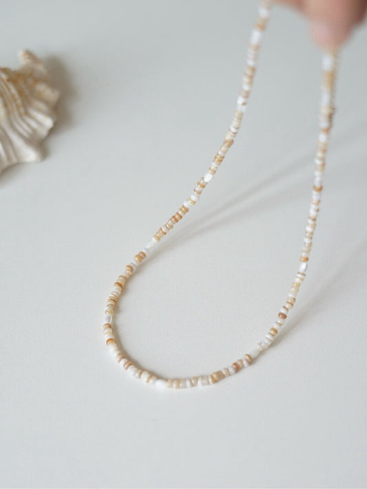 Minimalist Natural Shell Disc Necklace