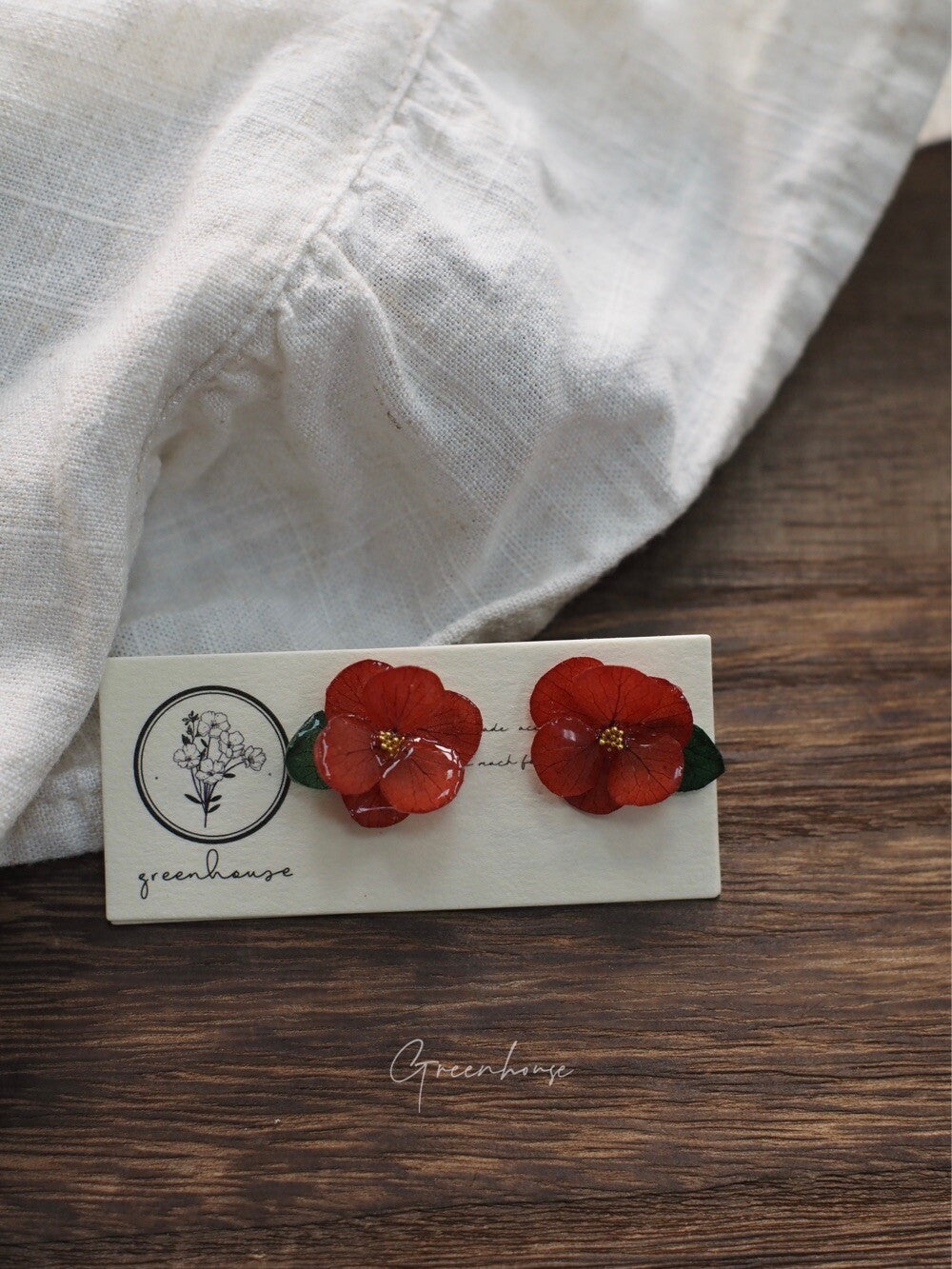 Camellia Flower Earrings,Red / Studs,Lumivault.