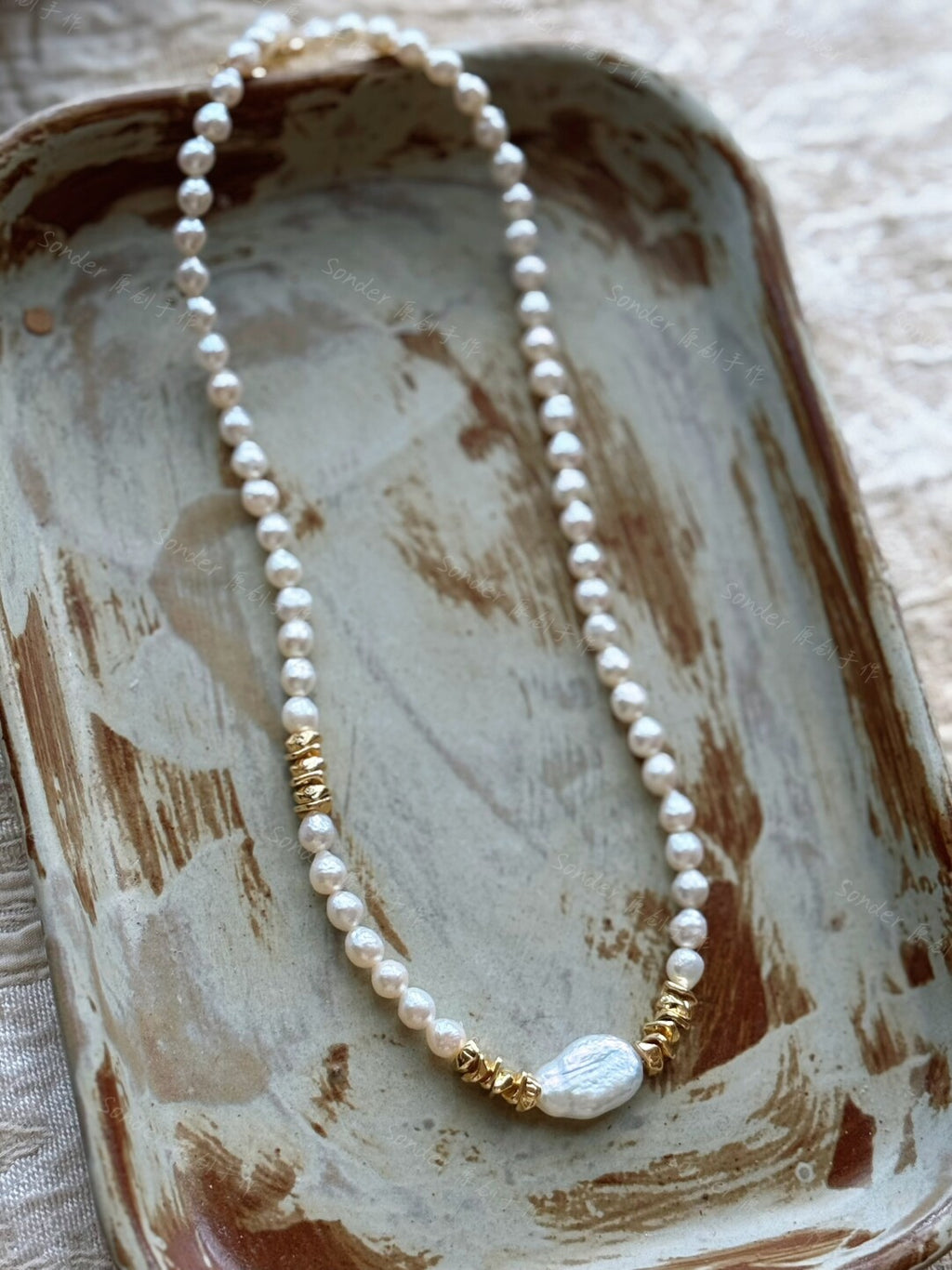 Original Handmade Colorful Baroque Pearl Necklace,Lumivault.