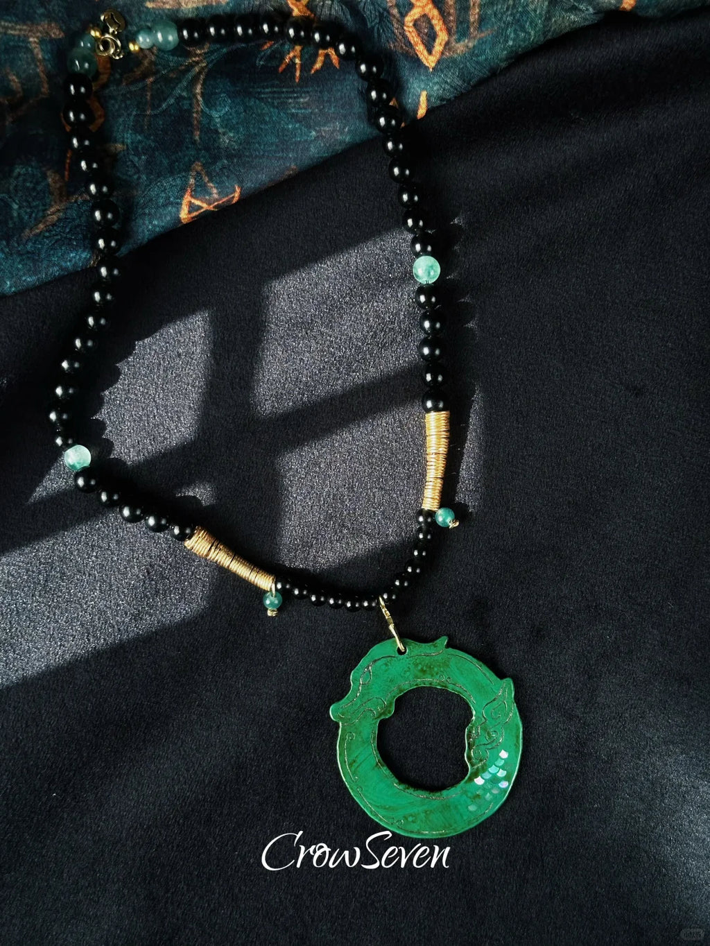 Gragon Lacquer Pendant Necklace,Lumivault.