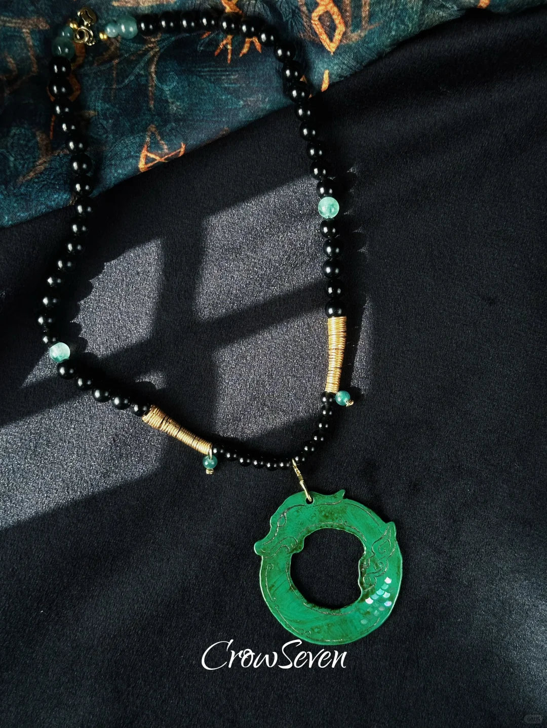 Gragon Lacquer Pendant Necklace,Lumivault.