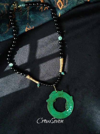 Gragon Lacquer Pendant Necklace