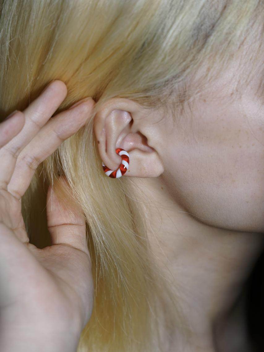 Candy Loop Glass Ear Cuff Ring,Lumivault.