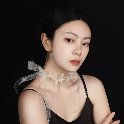 Resin Butterfly Choker with Organza Ribbon - Lumivault