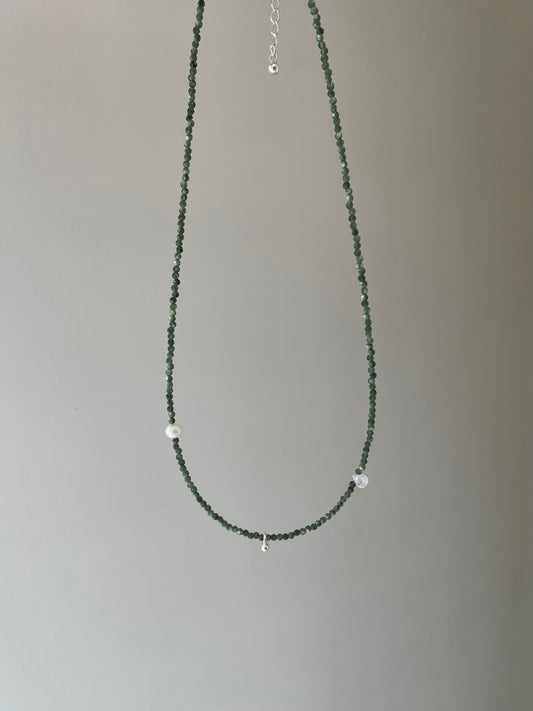 After Rain Moss Beaded Natural Stone Necklace - Lumivault