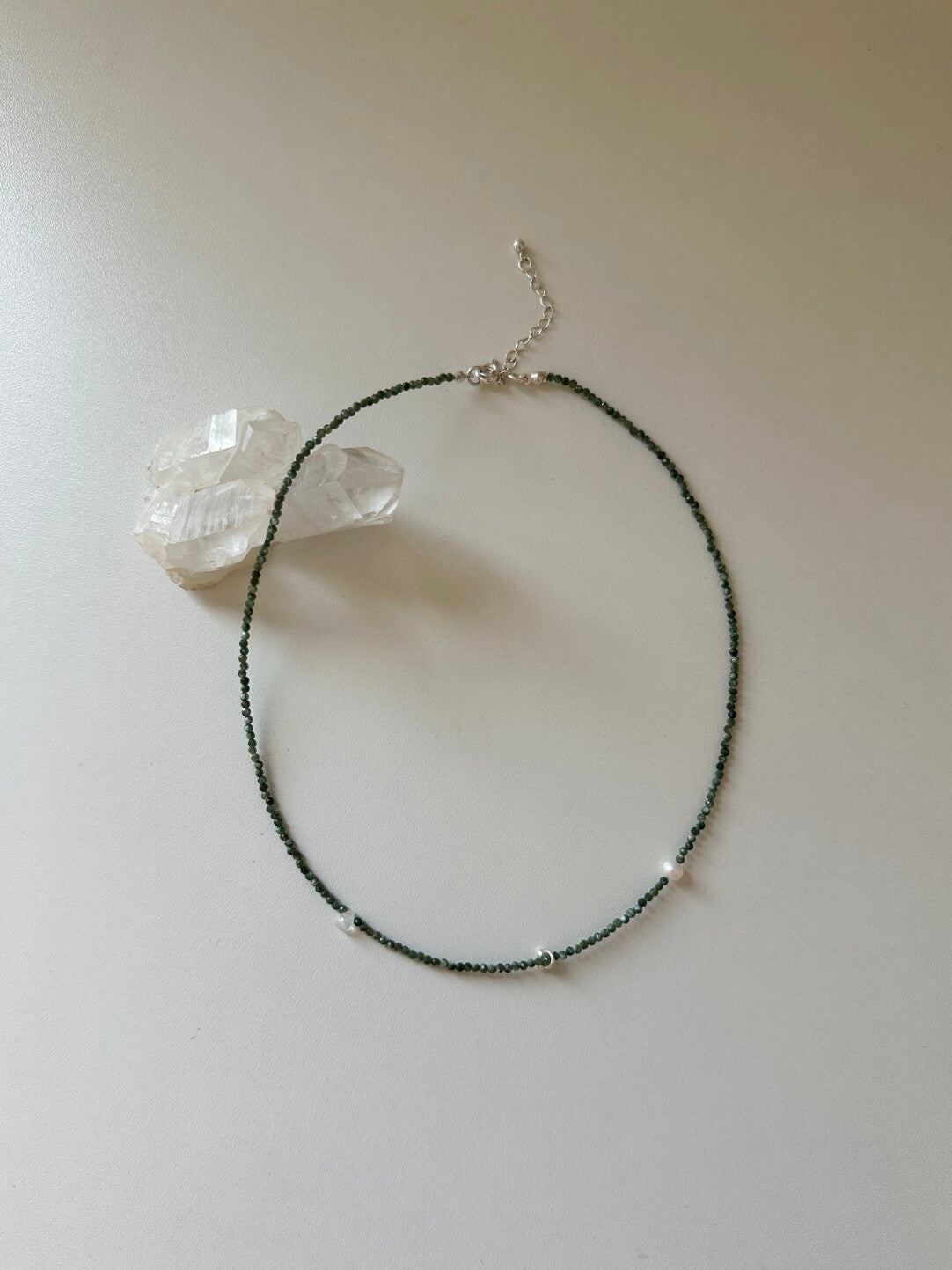 After Rain Moss Beaded Natural Stone Necklace,Lumivault.