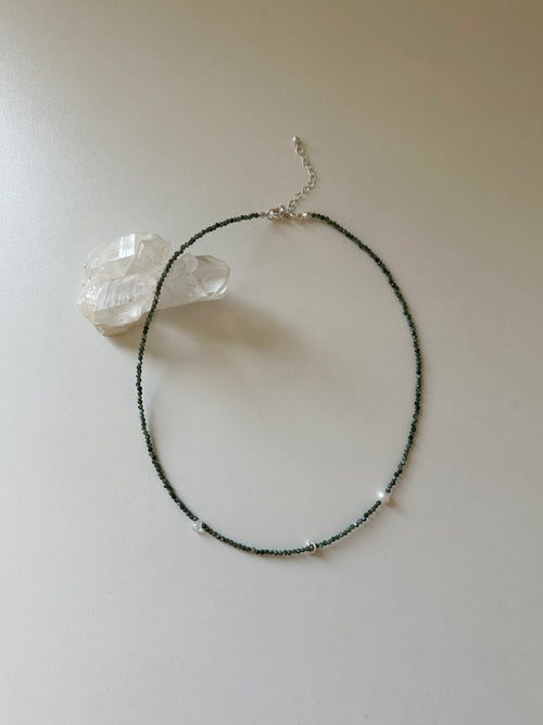 After Rain Moss Beaded Natural Stone Necklace,Lumivault.