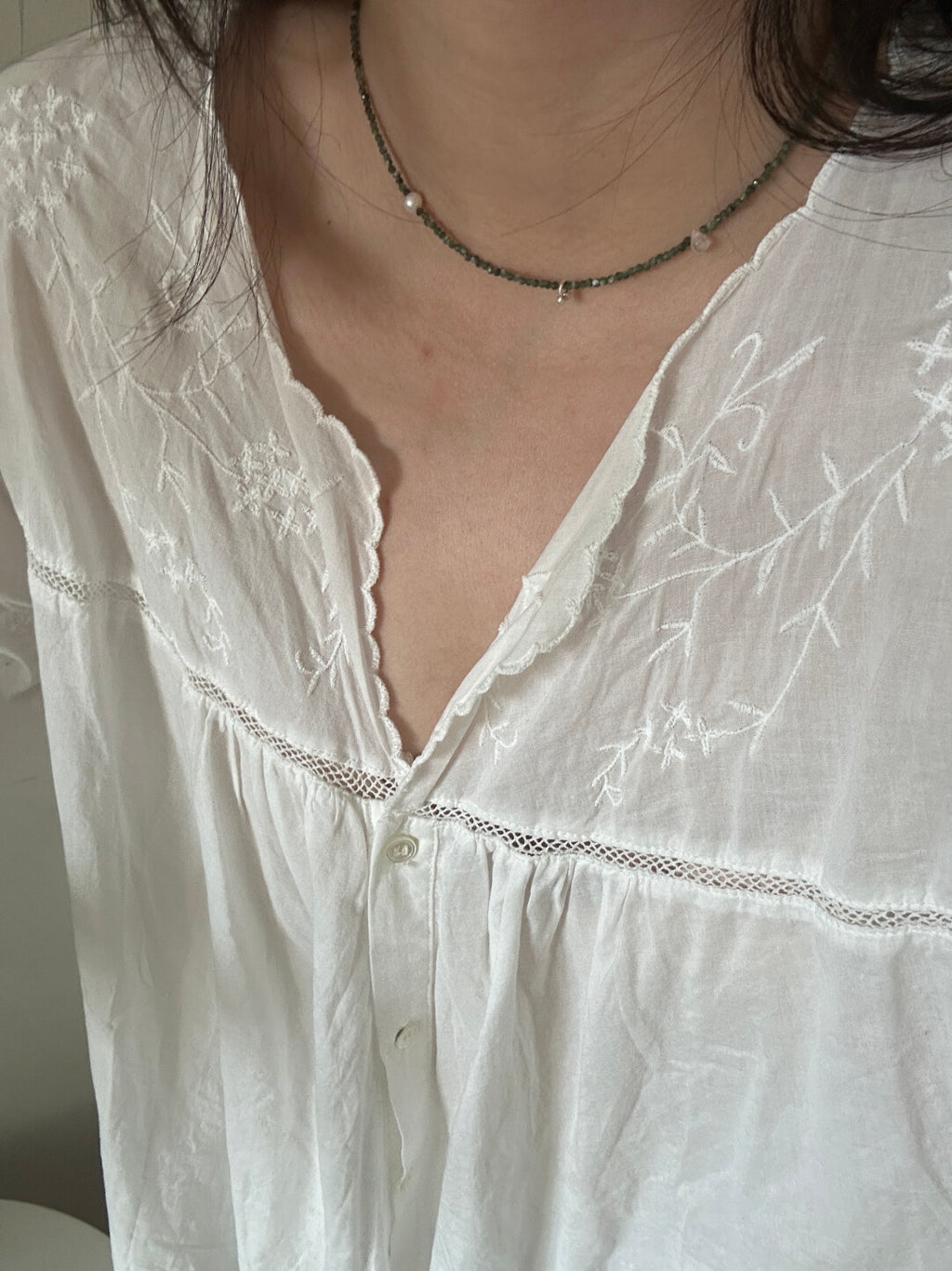After Rain Moss Beaded Natural Stone Necklace,Lumivault.