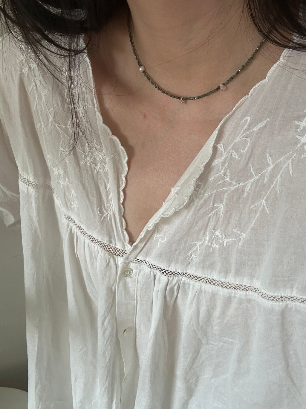 After Rain Moss Beaded Natural Stone Necklace,Lumivault.