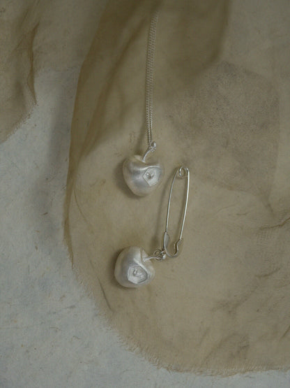 Apple Heart Silver Brooch - Lumivault