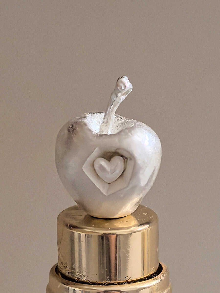 Apple Heart Silver Brooch,Lumivault.