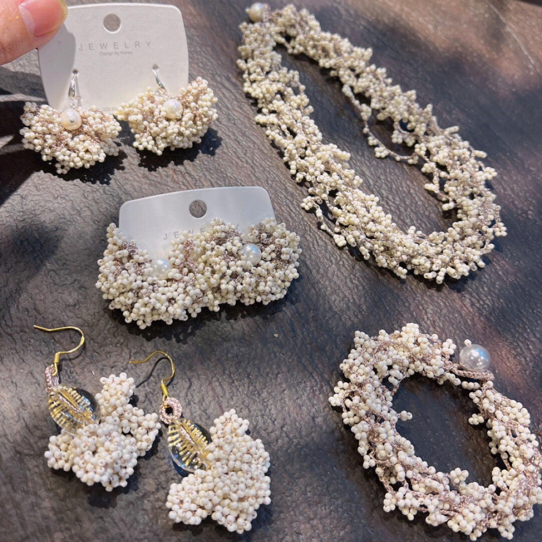 Artistic Beaded Crochet Earrings,Lumivault.
