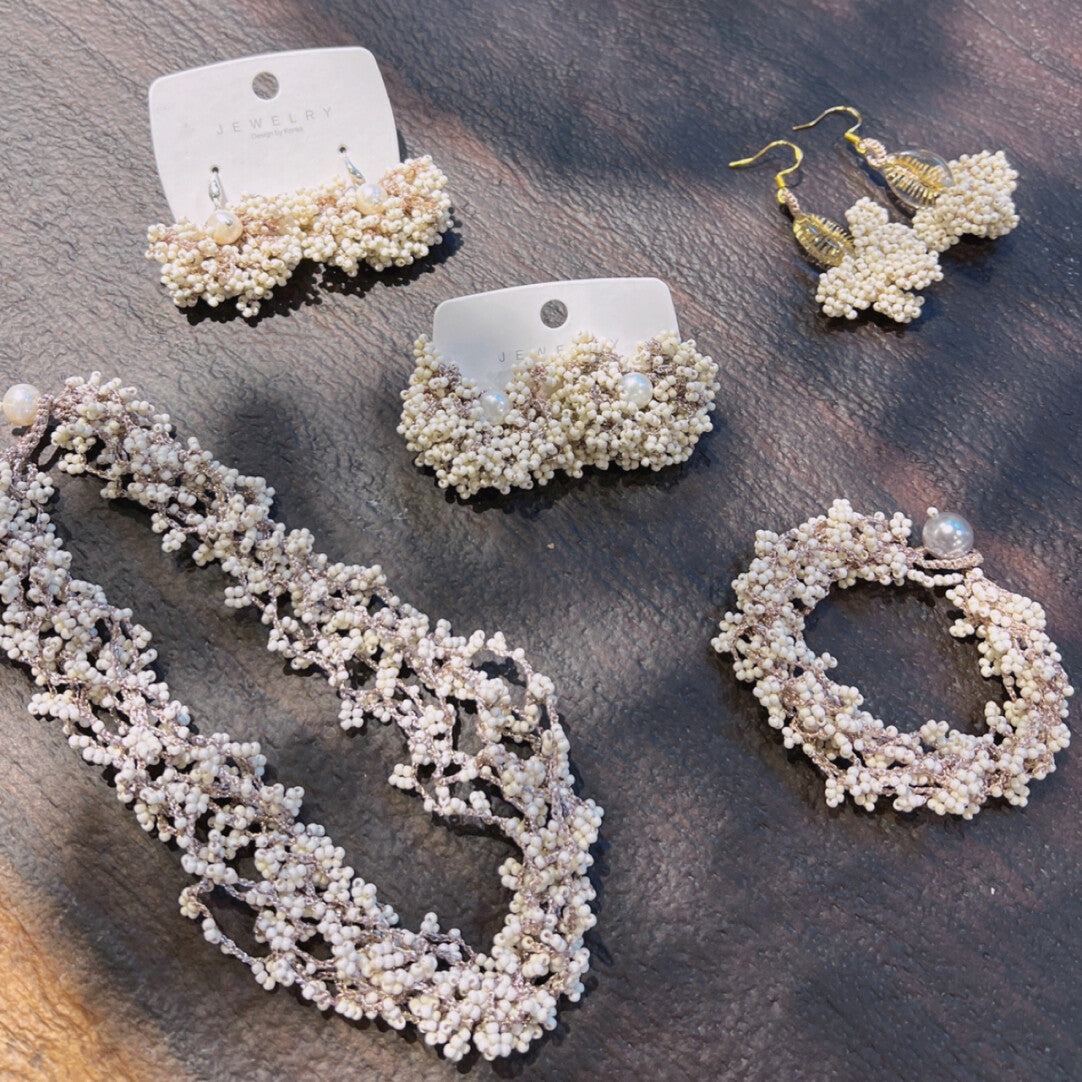 Artistic Beaded Crochet Earrings,Lumivault.