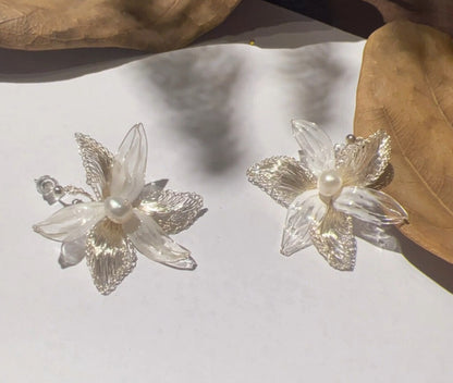Artistic Metal Woven Flower Earrings