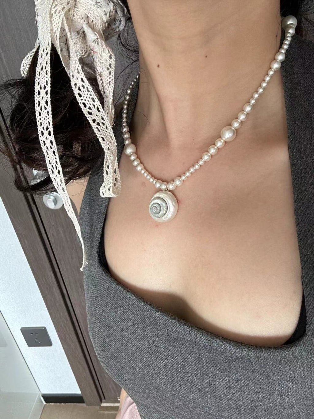Aurora Conch Pearl Necklace,Lumivault.