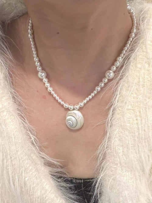 Aurora Conch Pearl Necklace,Lumivault.