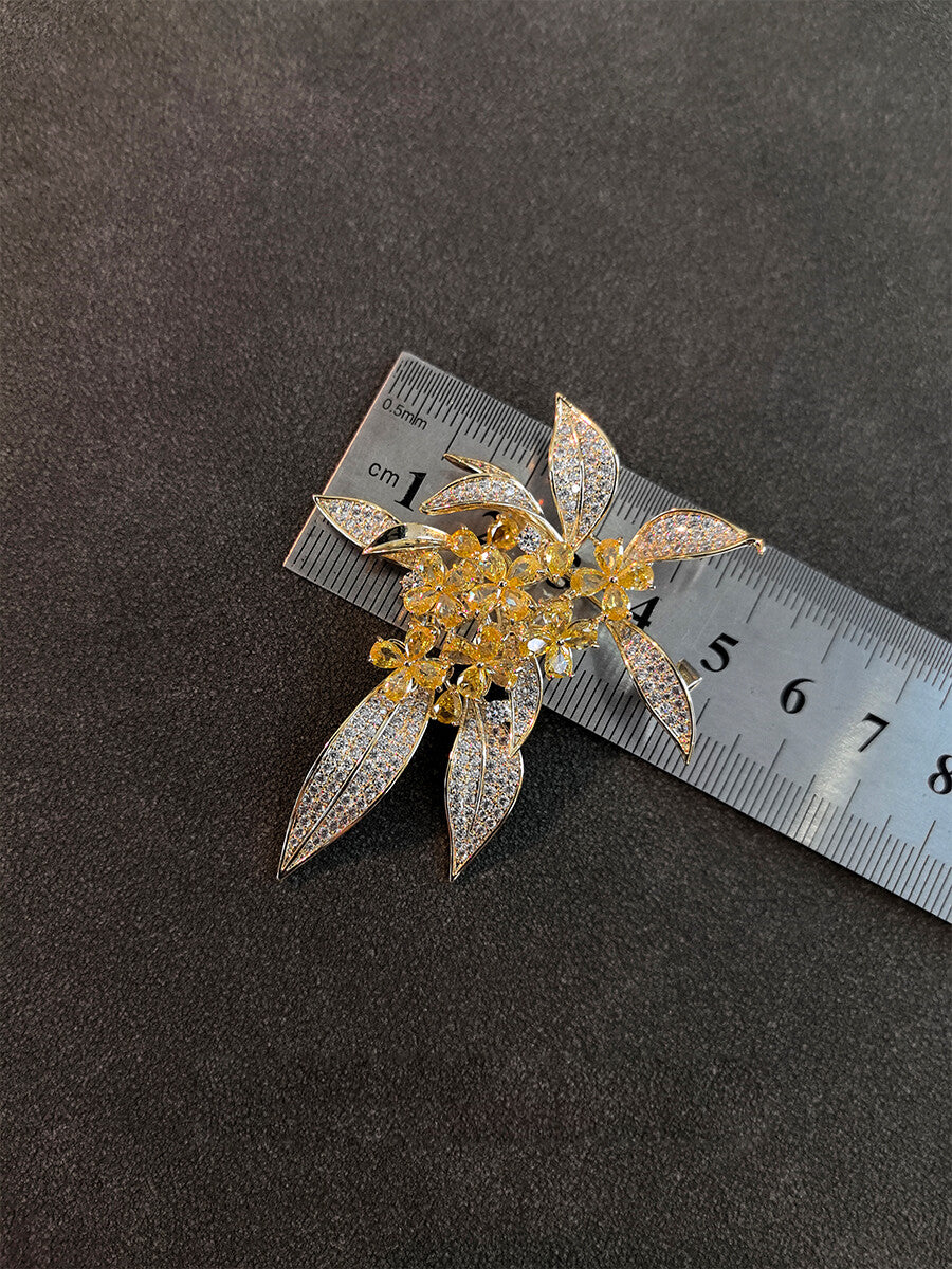 Autumn Osmanthus Brooch,Lumivault.