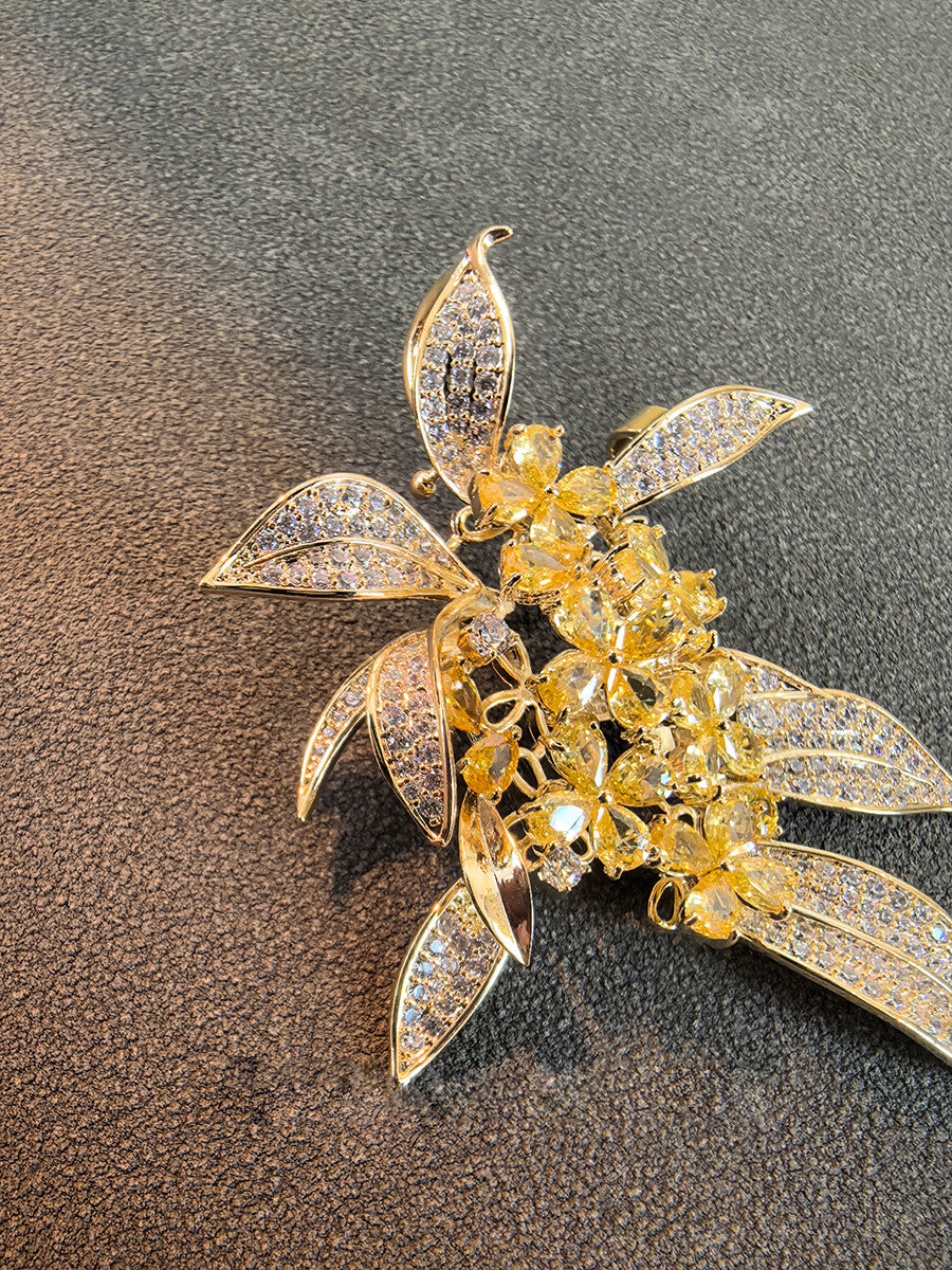 Autumn Osmanthus Brooch,Lumivault.