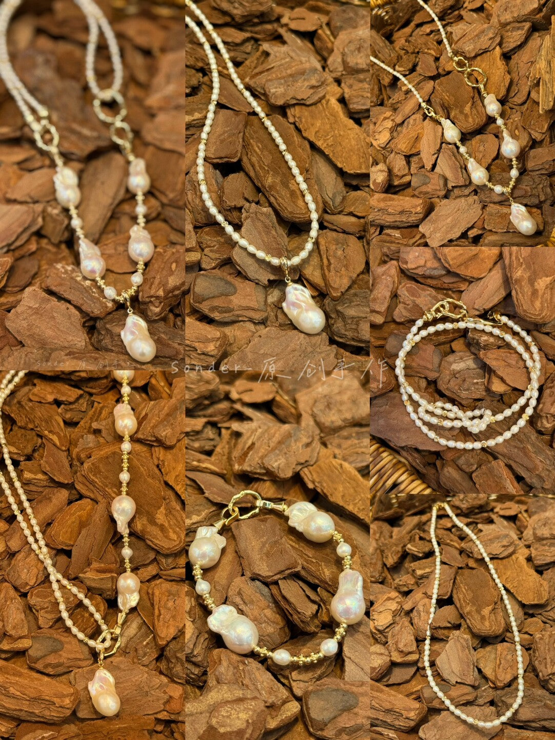Backtrack Baroque Pearl Stacking Necklace,Lumivault.