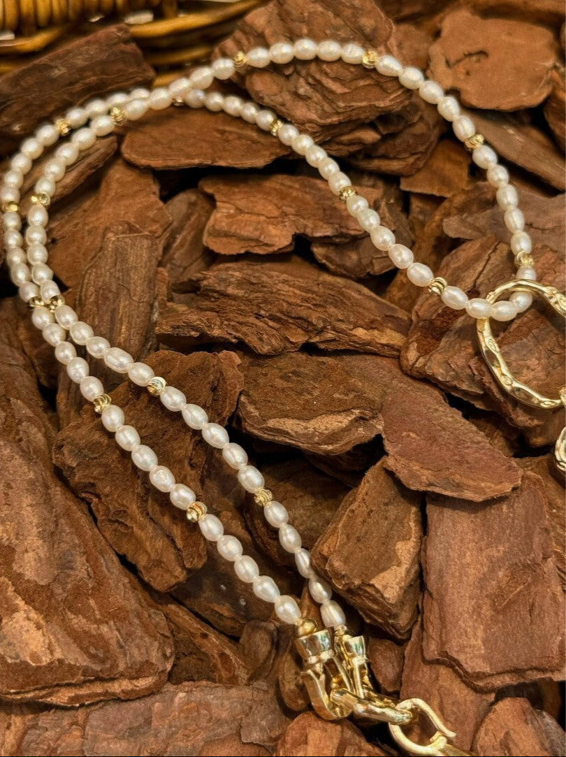 Backtrack Baroque Pearl Stacking Necklace,Lumivault.