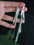 Bamboo Shadow Silver Earrings,Green Aventurine,Lumivault.