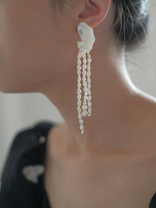 Baroque Freshwater Pearl Trochuspell Earrings,Lumivault.