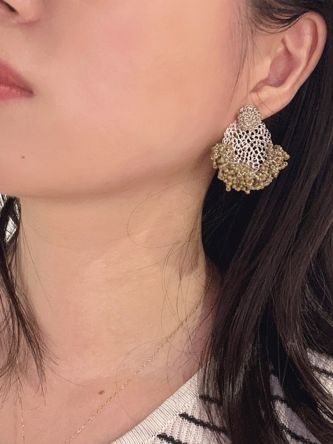 Beaded Bloom Crochet Earring