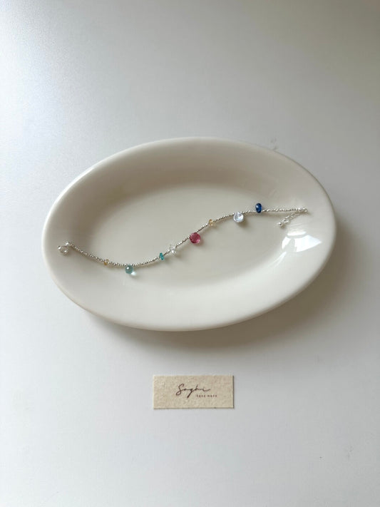 Berry Natural Stone Silver Bracelet - Lumivault