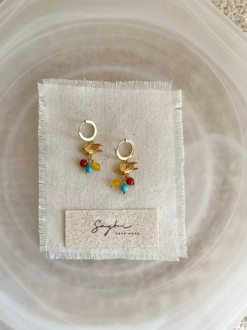 Berry and Bird Silver Earrings,Lumivault.
