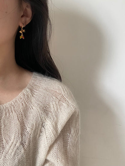 Berry and Bird Silver Earrings - Lumivault