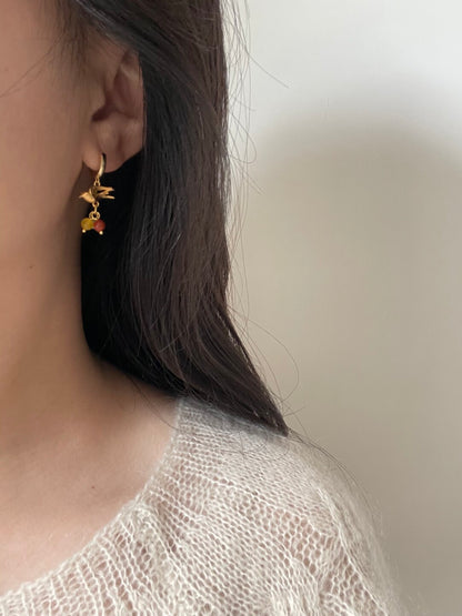 Berry and Bird Silver Earrings - Lumivault