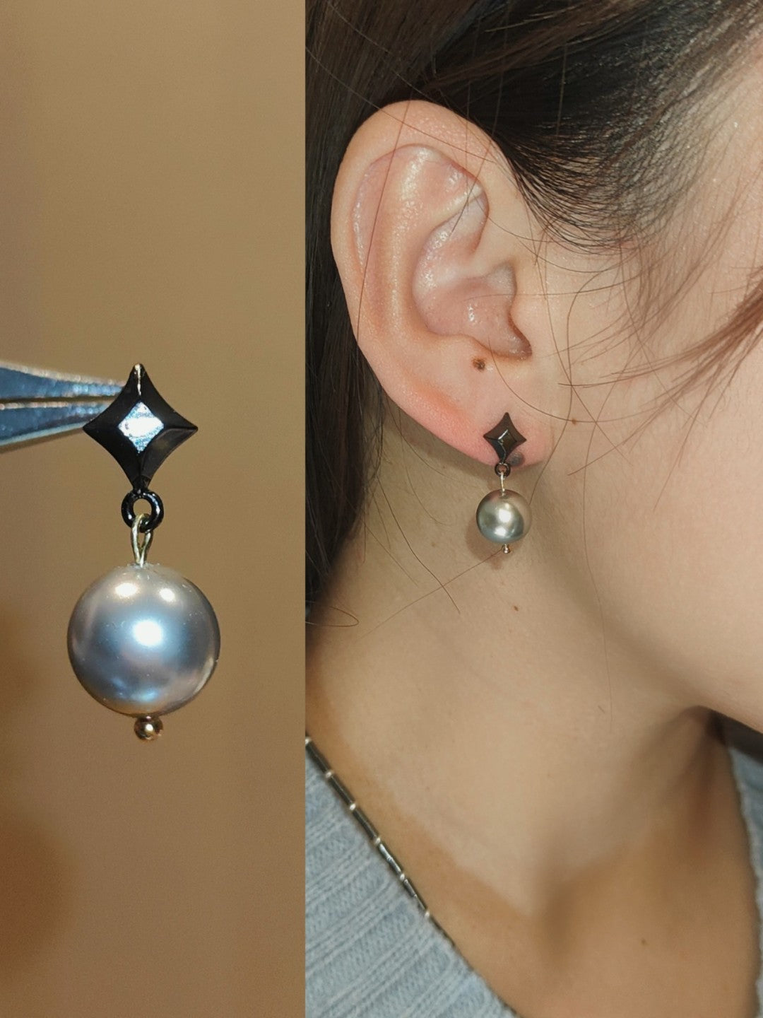 Black Star Metal Earrings,Lumivault.