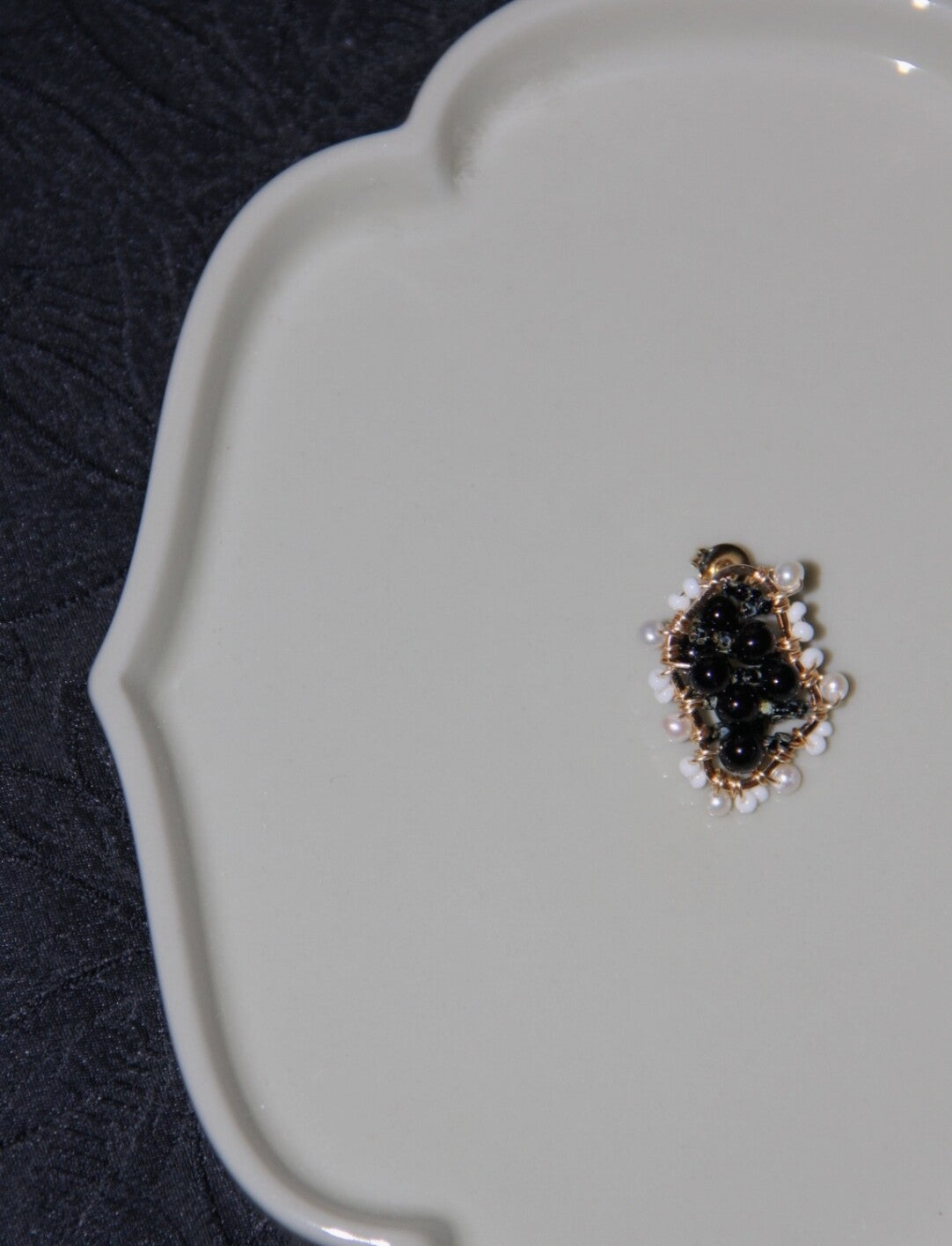 Black White Irregular Beaded Earrings