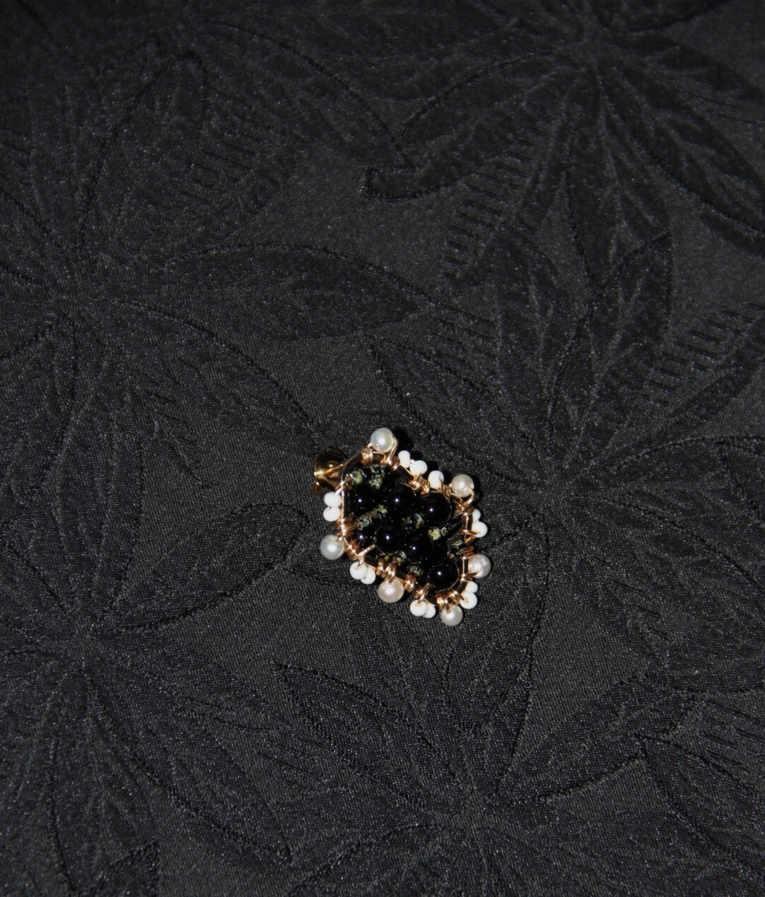 Black White Irregular Beaded Earrings