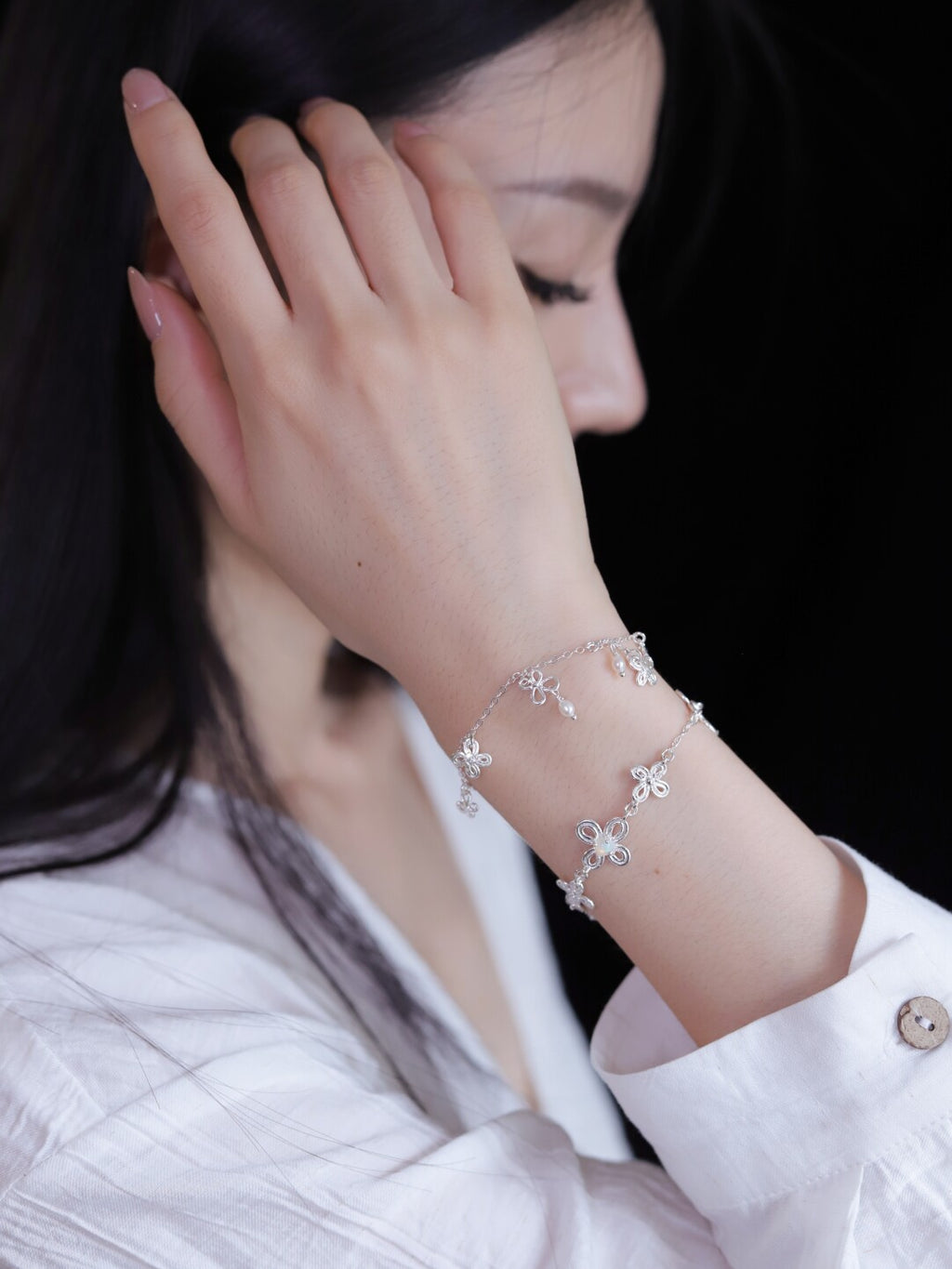 Blessing Butterfly Silver Bracelet,Lumivault.