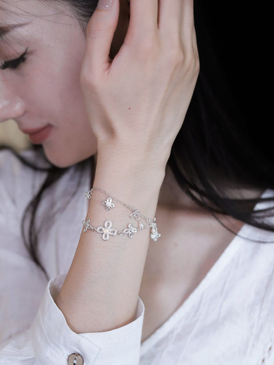 Blessing Butterfly Silver Bracelet,Lumivault.