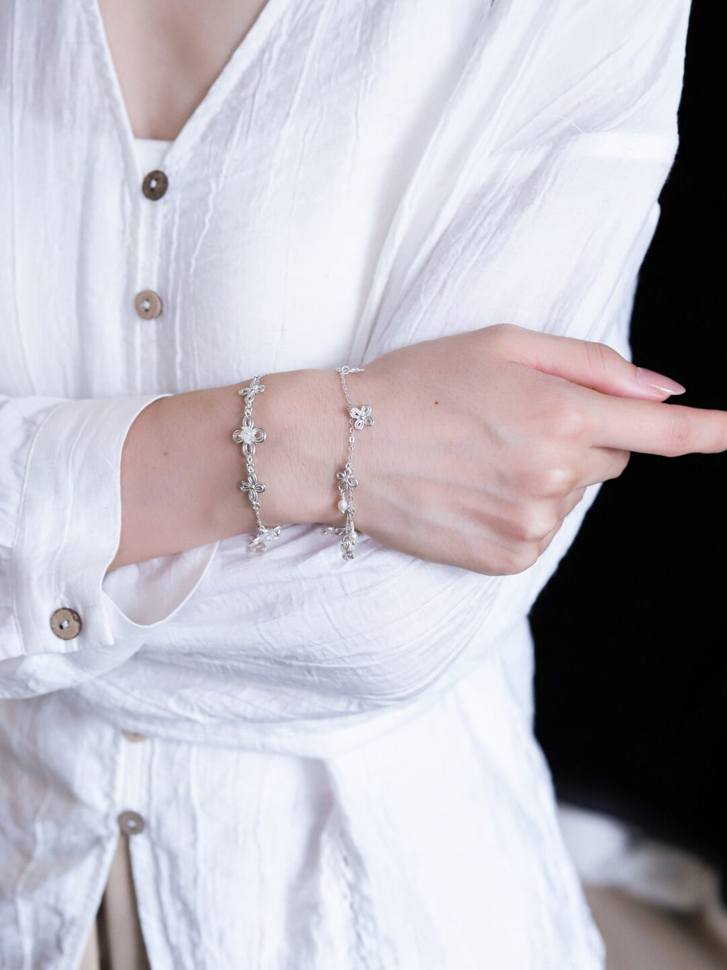 Blessing Butterfly Silver Bracelet,Lumivault.