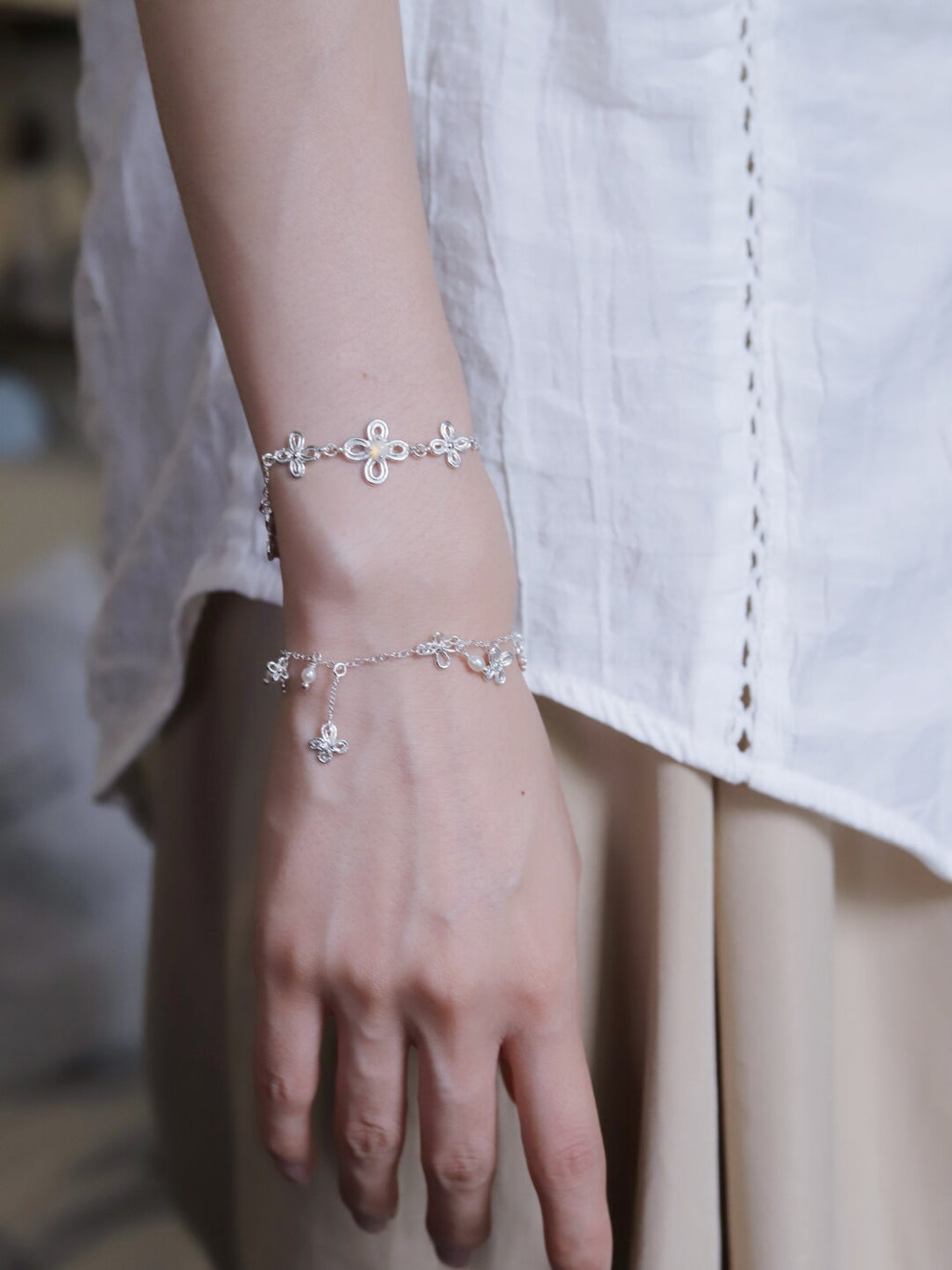 Blessing Butterfly Silver Bracelet,Lumivault.
