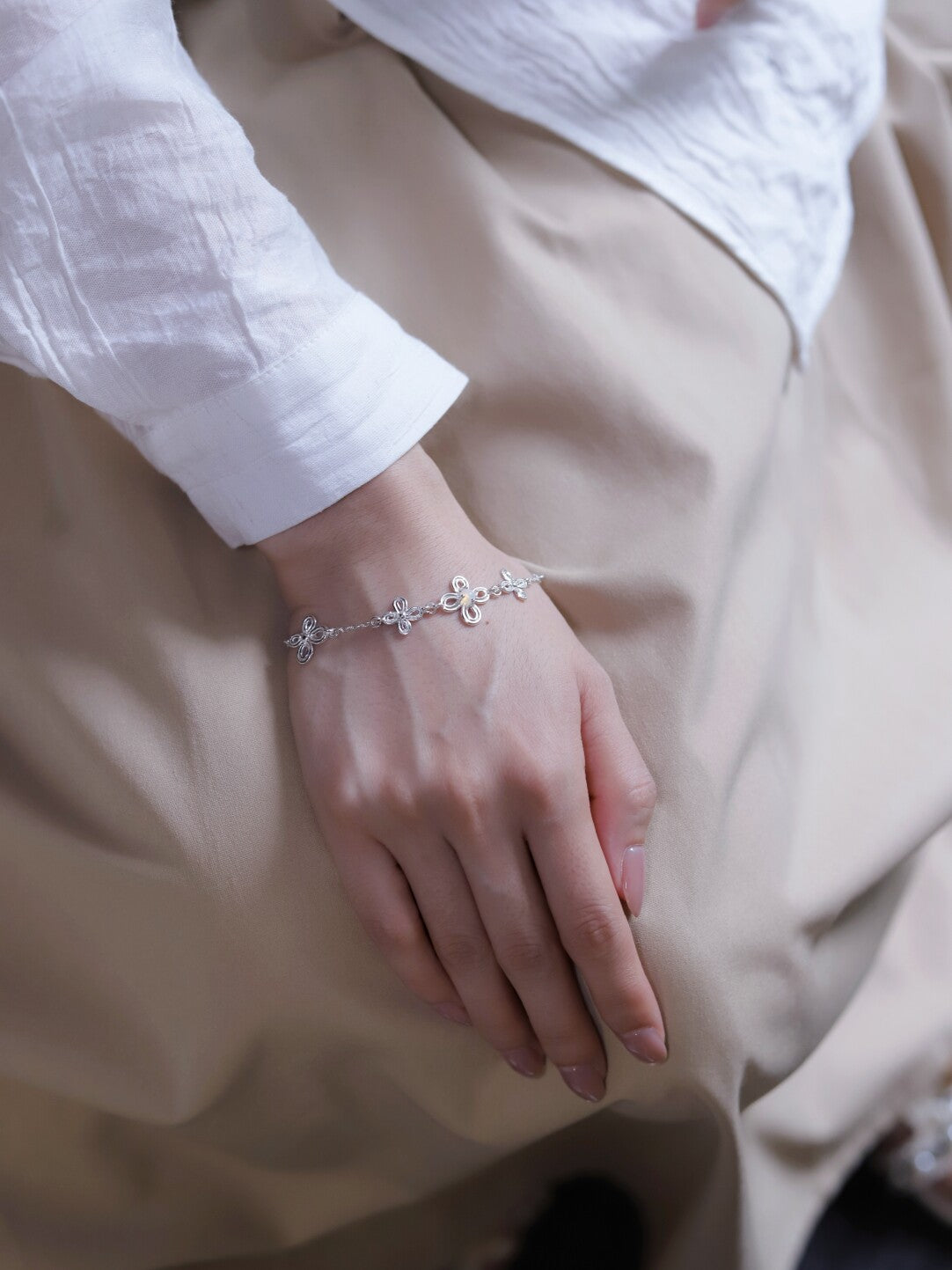 Blessing Butterfly Silver Bracelet,Lumivault.