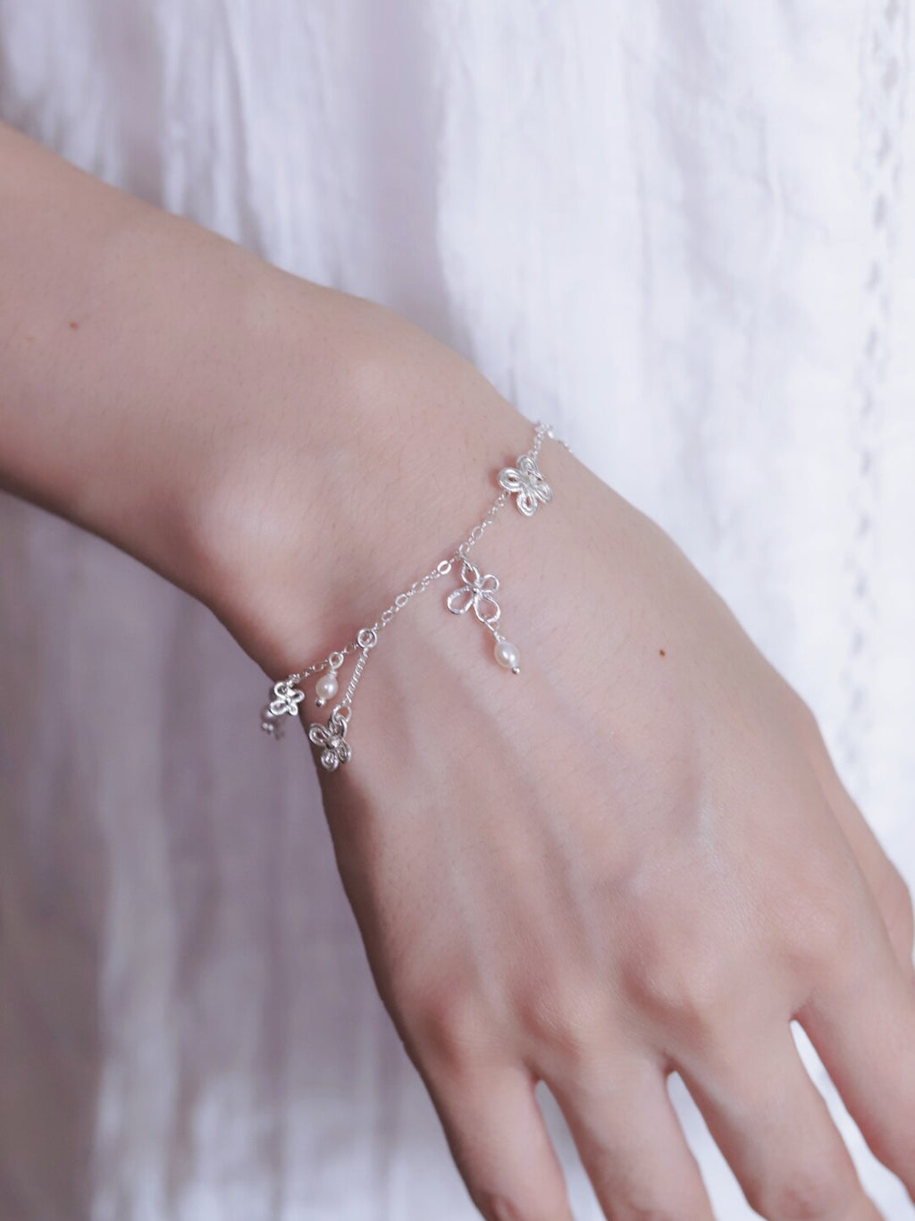 Blessing Butterfly Silver Bracelet,Lumivault.