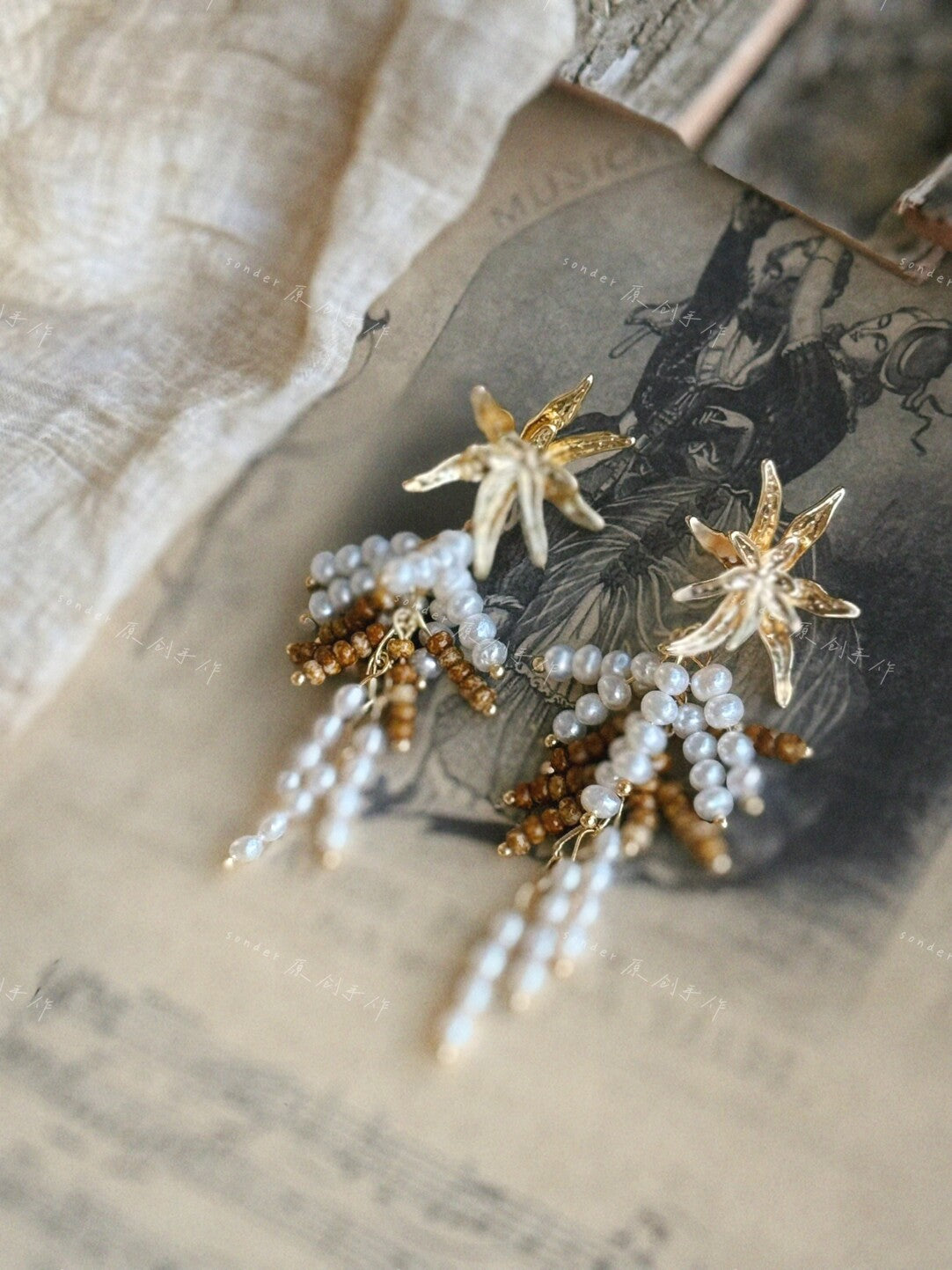 Blooming Mark Romantic Pearl Earrings,Lumivault.