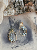 Blue Mountain Amber Amazonite Earrings,Lumivault.